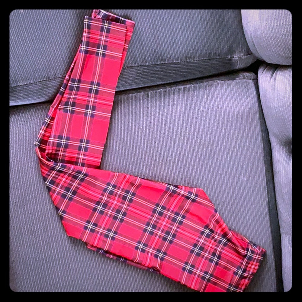 Tartan red xs blackmilk leggings. Like new.